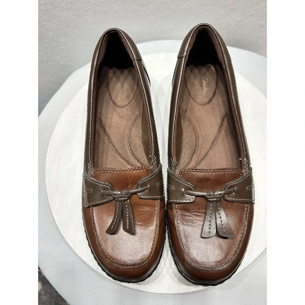 Clarks Ashland Bubble Loafer Womens Size 8 Brown Multi EUC